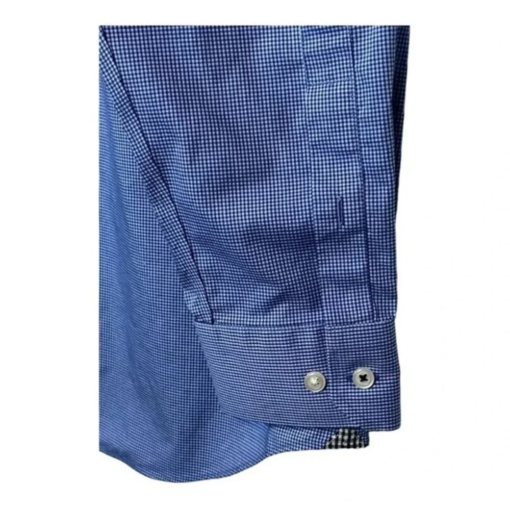 Banana Republic‎ Button Down Shirt Mens Large Blue Gingham Non-Iron Standard Fit